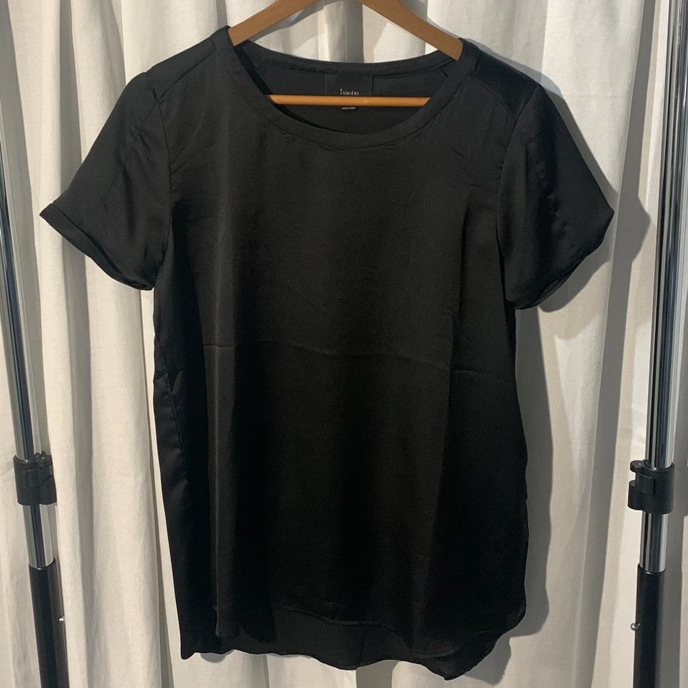 Black Santin T-Shirt Lumiere